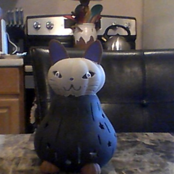 Hand Crafted Other - hand painted pumpkin kitty